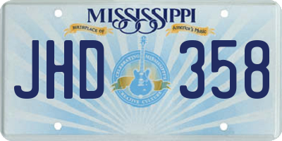 MS license plate JHD358