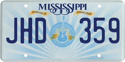 MS license plate JHD359