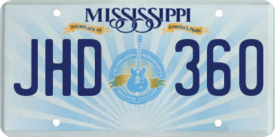 MS license plate JHD360