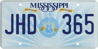 MS license plate JHD365