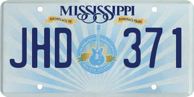 MS license plate JHD371