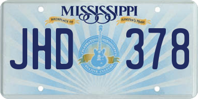 MS license plate JHD378