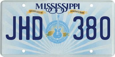 MS license plate JHD380