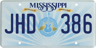 MS license plate JHD386