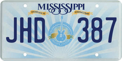 MS license plate JHD387