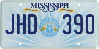 MS license plate JHD390