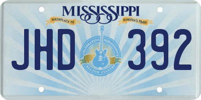MS license plate JHD392