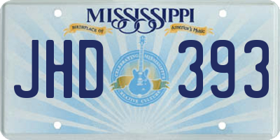 MS license plate JHD393