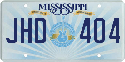 MS license plate JHD404