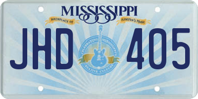 MS license plate JHD405