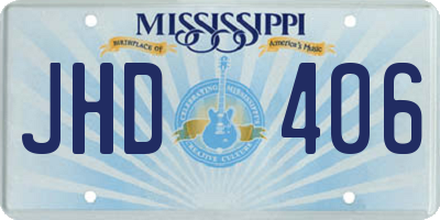 MS license plate JHD406