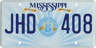 MS license plate JHD408