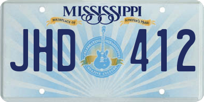 MS license plate JHD412