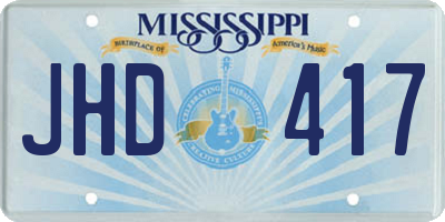 MS license plate JHD417