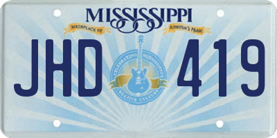 MS license plate JHD419