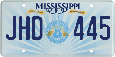 MS license plate JHD445