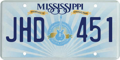 MS license plate JHD451