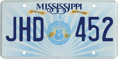 MS license plate JHD452