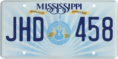 MS license plate JHD458
