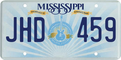 MS license plate JHD459