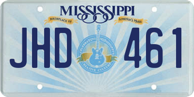 MS license plate JHD461