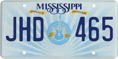 MS license plate JHD465