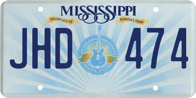 MS license plate JHD474