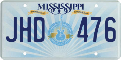 MS license plate JHD476