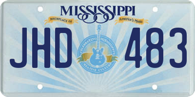 MS license plate JHD483