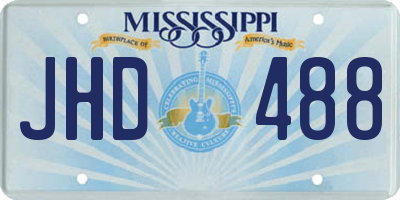 MS license plate JHD488