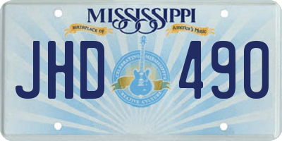 MS license plate JHD490