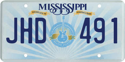 MS license plate JHD491