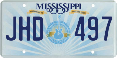 MS license plate JHD497