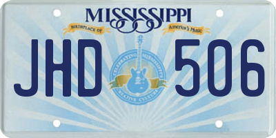 MS license plate JHD506
