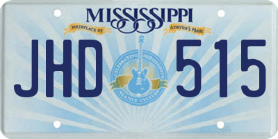 MS license plate JHD515