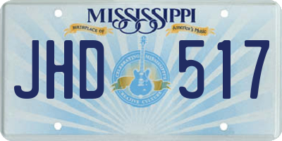 MS license plate JHD517