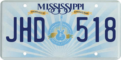 MS license plate JHD518