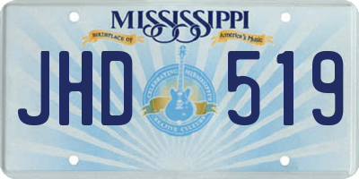 MS license plate JHD519