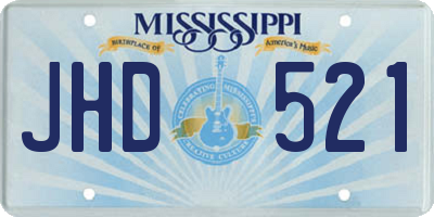 MS license plate JHD521