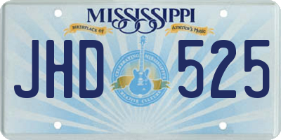 MS license plate JHD525