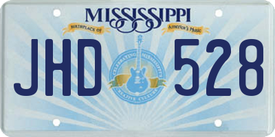 MS license plate JHD528