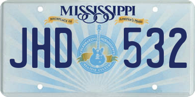MS license plate JHD532