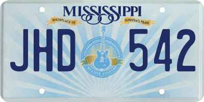 MS license plate JHD542