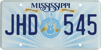 MS license plate JHD545