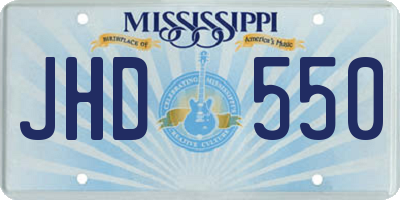 MS license plate JHD550