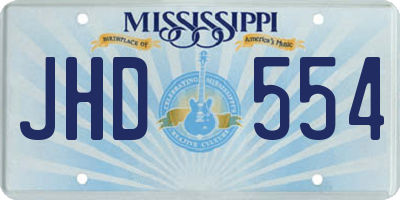 MS license plate JHD554