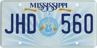 MS license plate JHD560