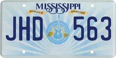 MS license plate JHD563