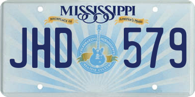 MS license plate JHD579