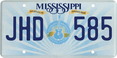 MS license plate JHD585